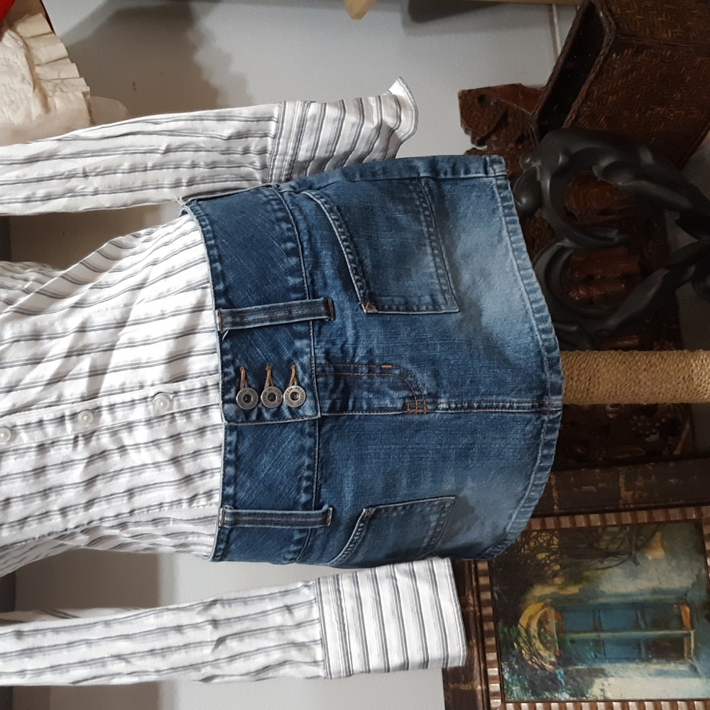 Womens Shortie Short Mini Jean Skirt sz 7 HOLLISTER b46 - Picture 3 of 6